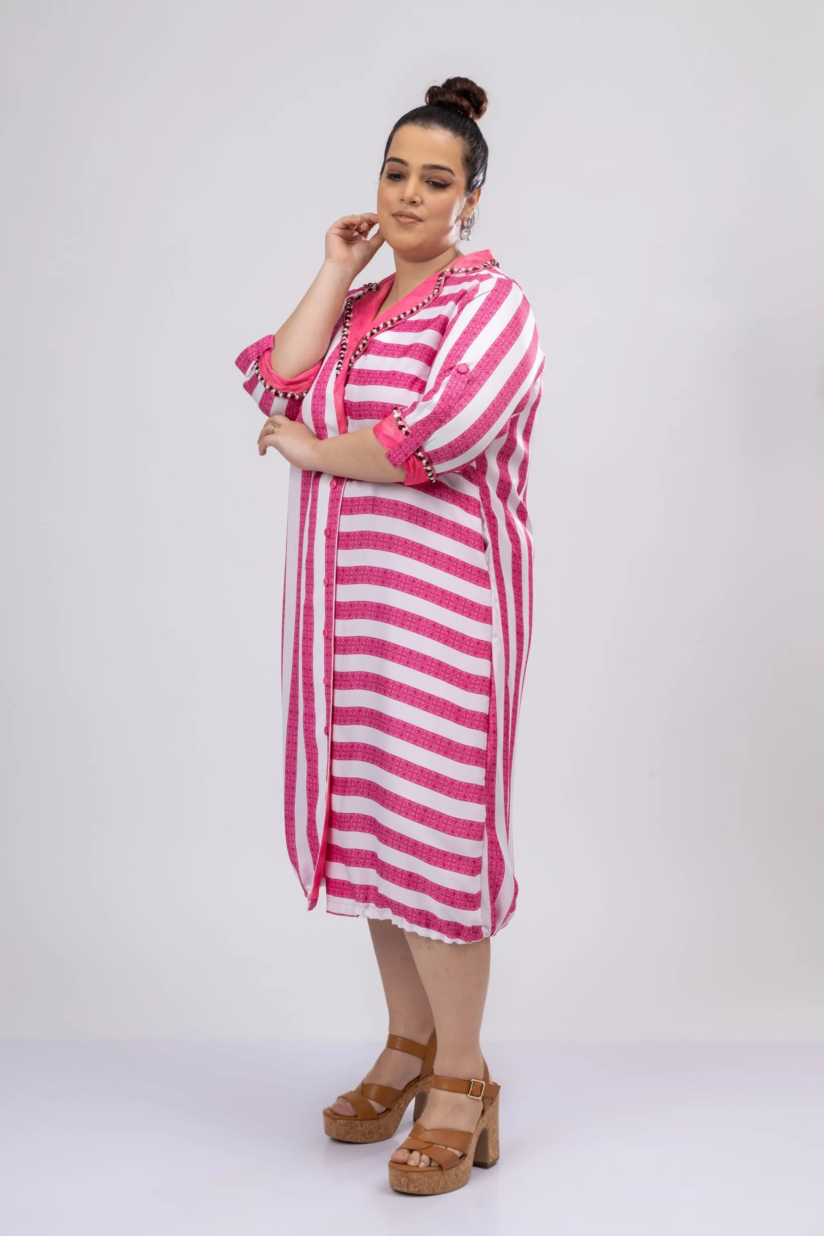 Superannuated Embroidered Shirt Dress