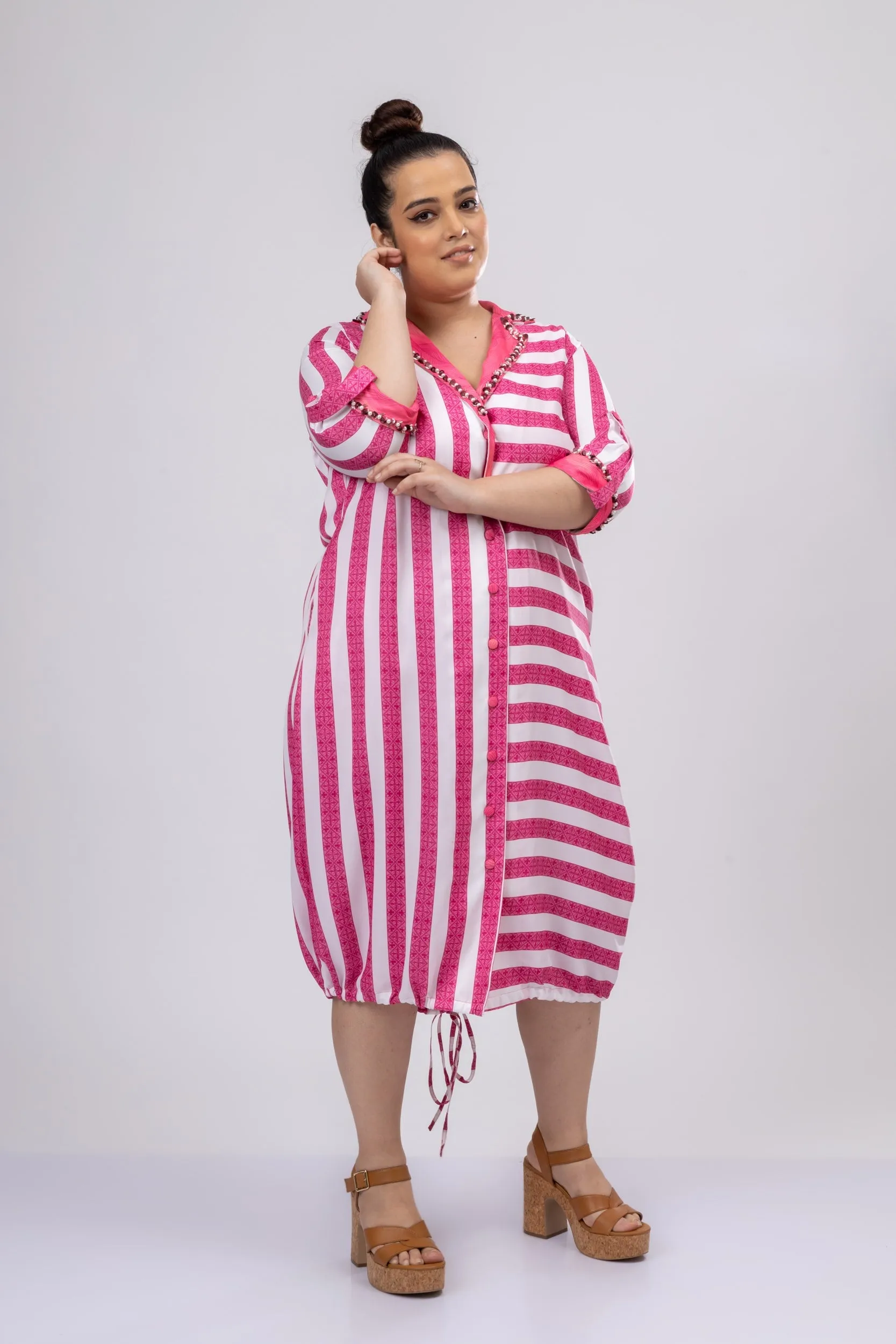 Superannuated Embroidered Shirt Dress