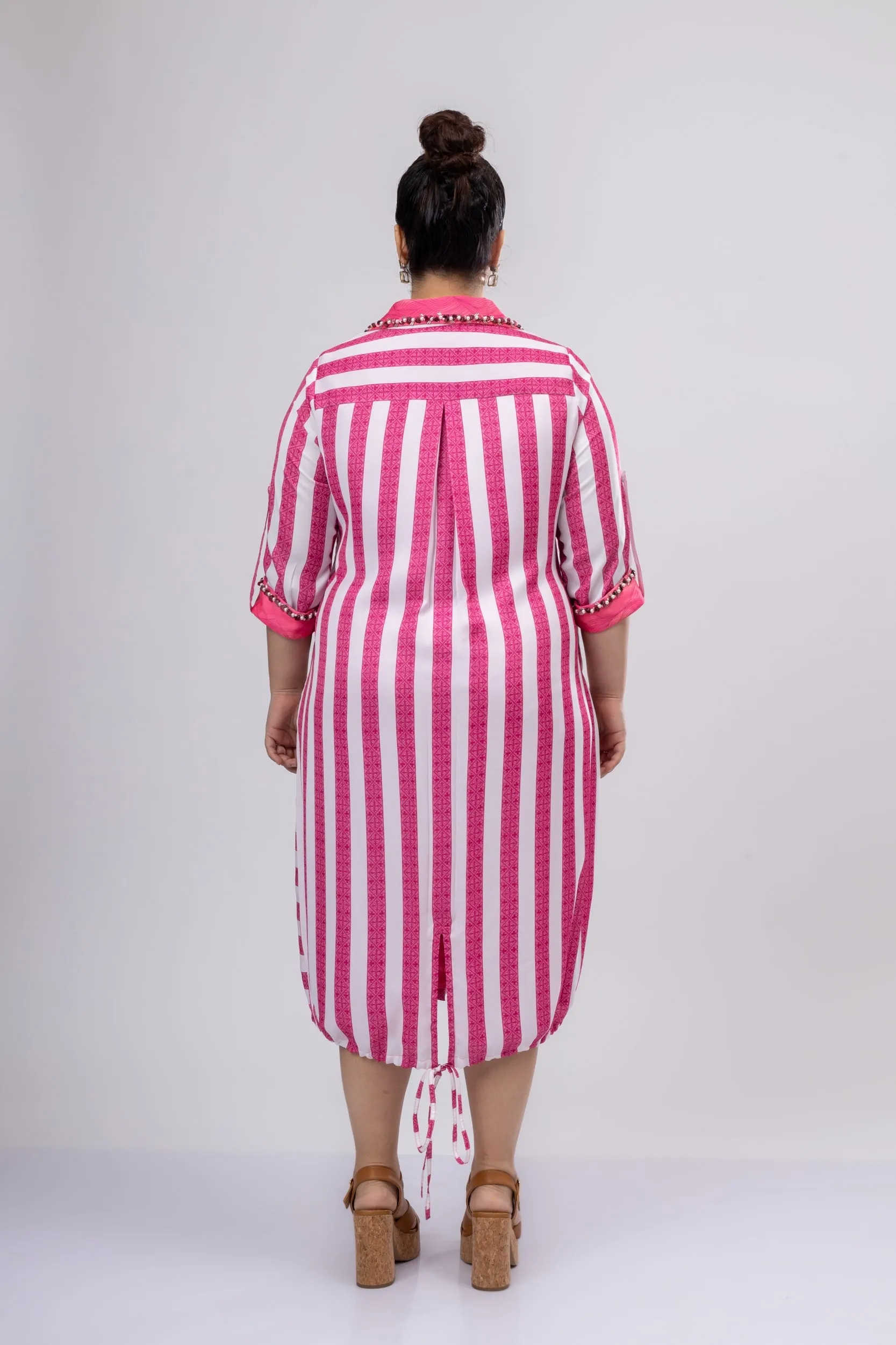 Superannuated Embroidered Shirt Dress