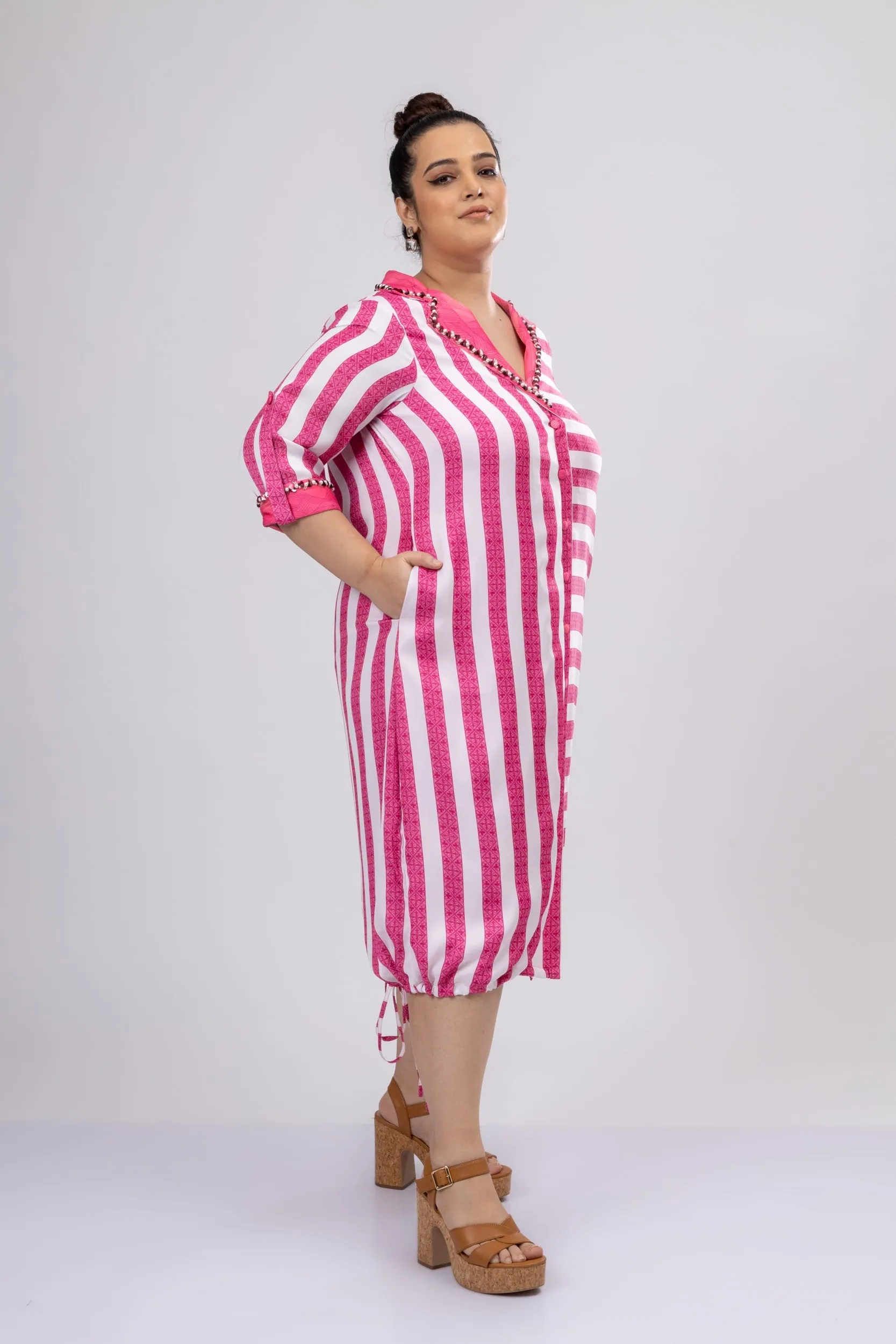 Superannuated Embroidered Shirt Dress