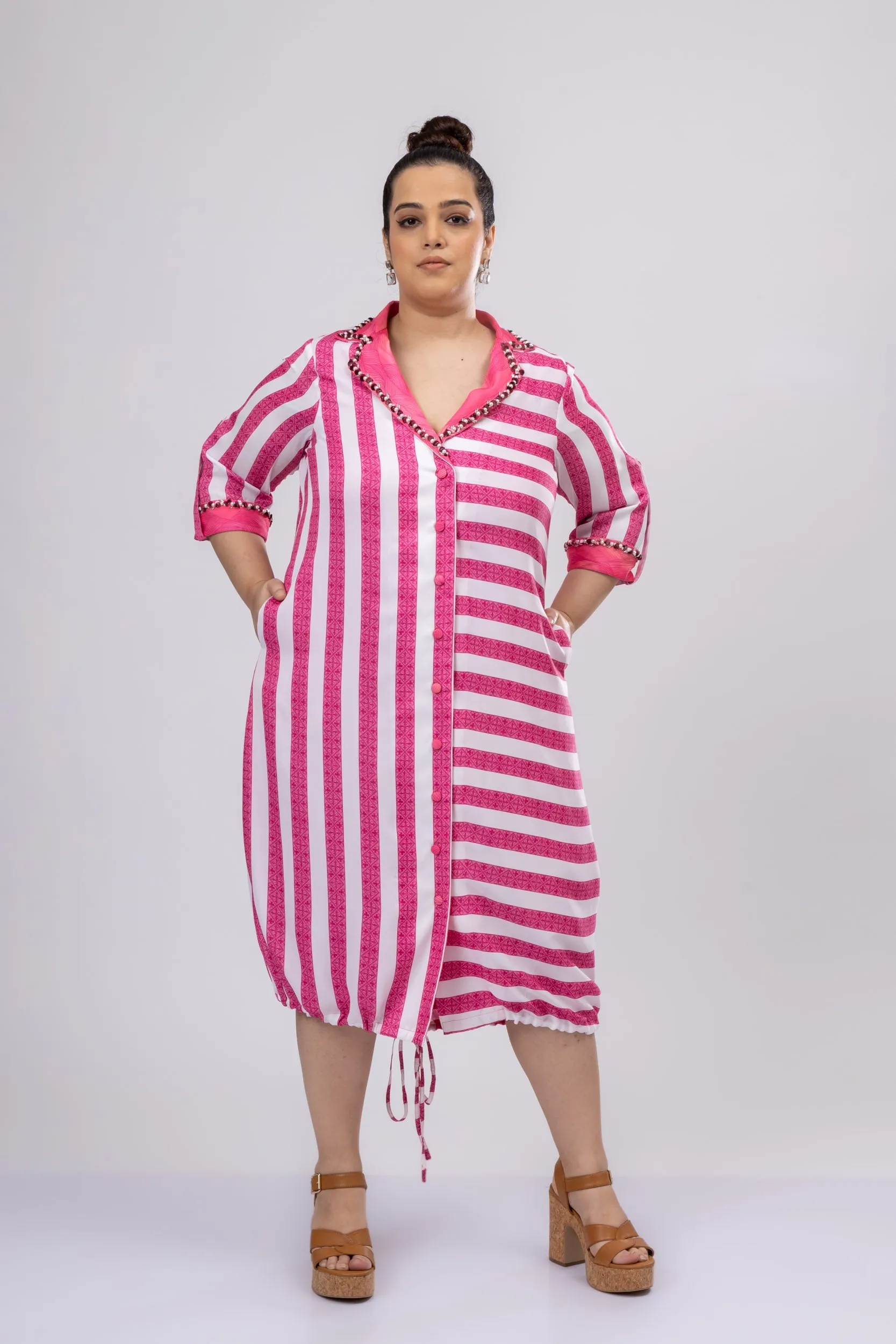 Superannuated Embroidered Shirt Dress