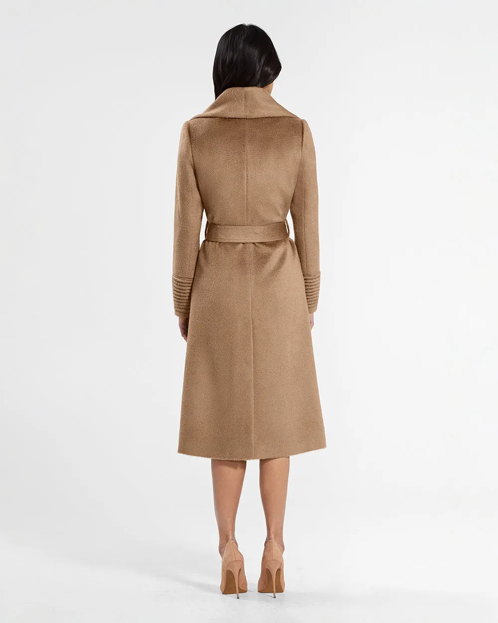 Suri Alpaca Long Shawl Collar Wrap Coat