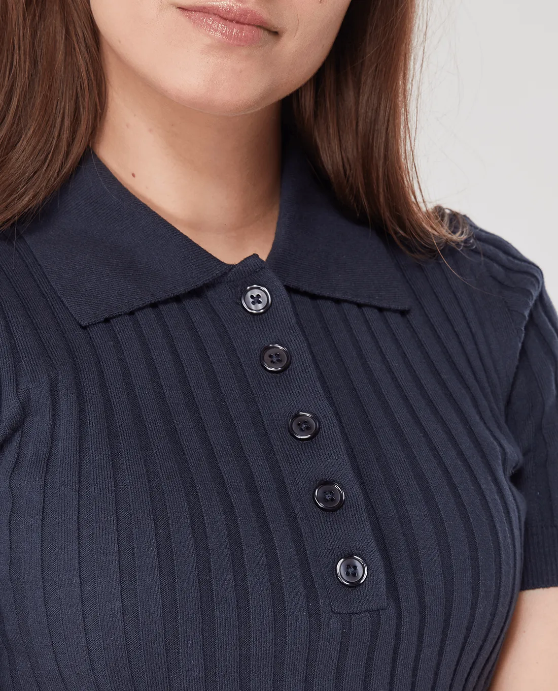 SWING OUT SISTER Abigail Knitted Polo Navy Blazer