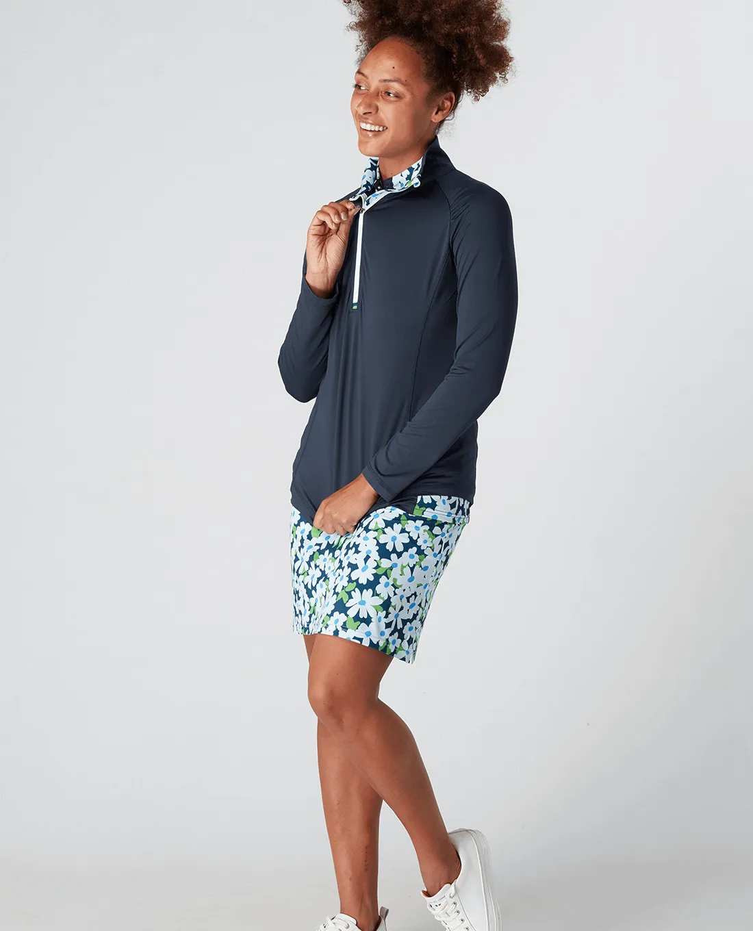 SWING OUT SISTER Celeste 1/4 Zip Navy Blazer