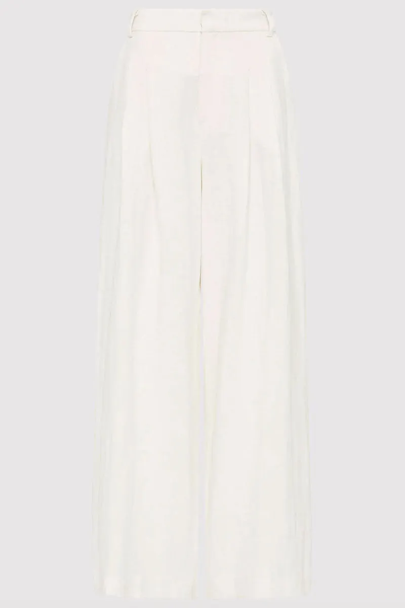 Tailored Linen Pants - Ivory