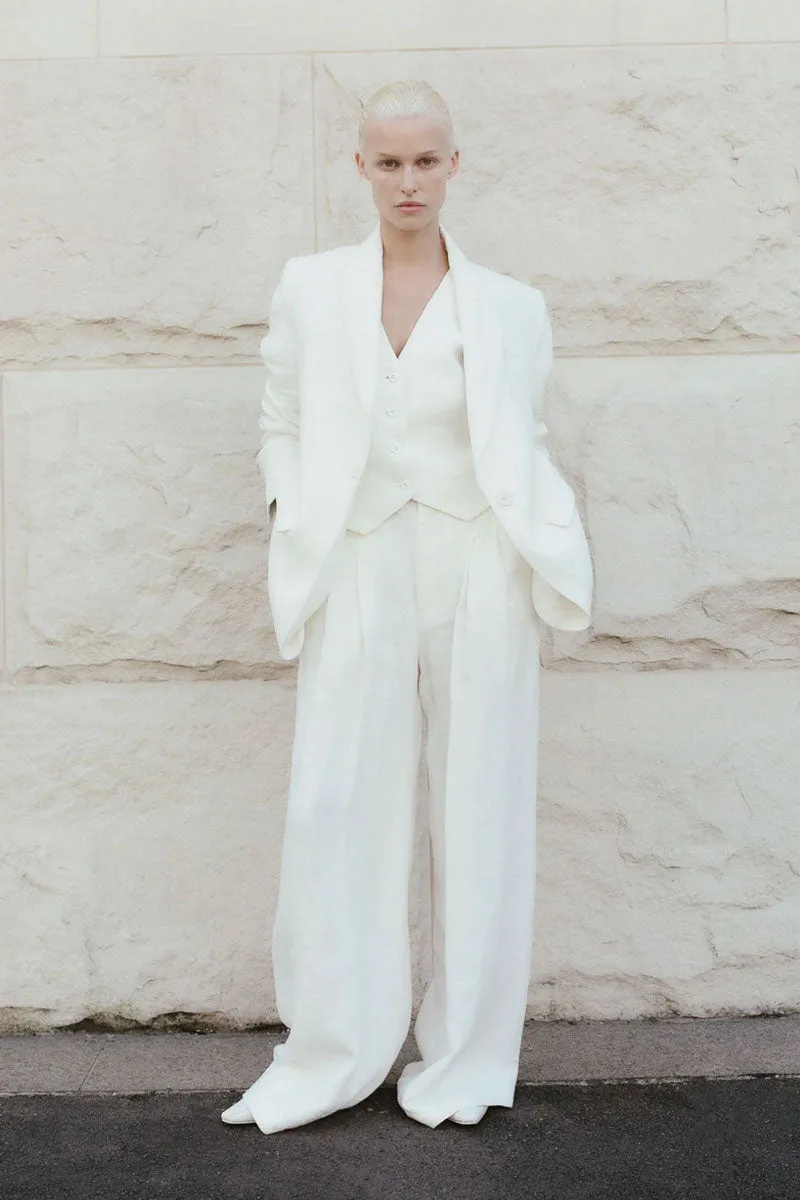 Tailored Linen Pants - Ivory