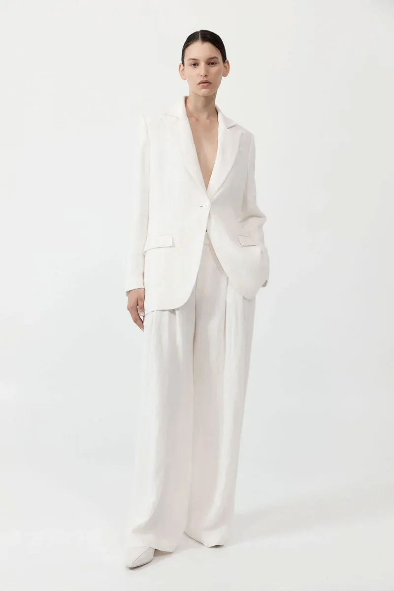 Tailored Linen Pants - Ivory