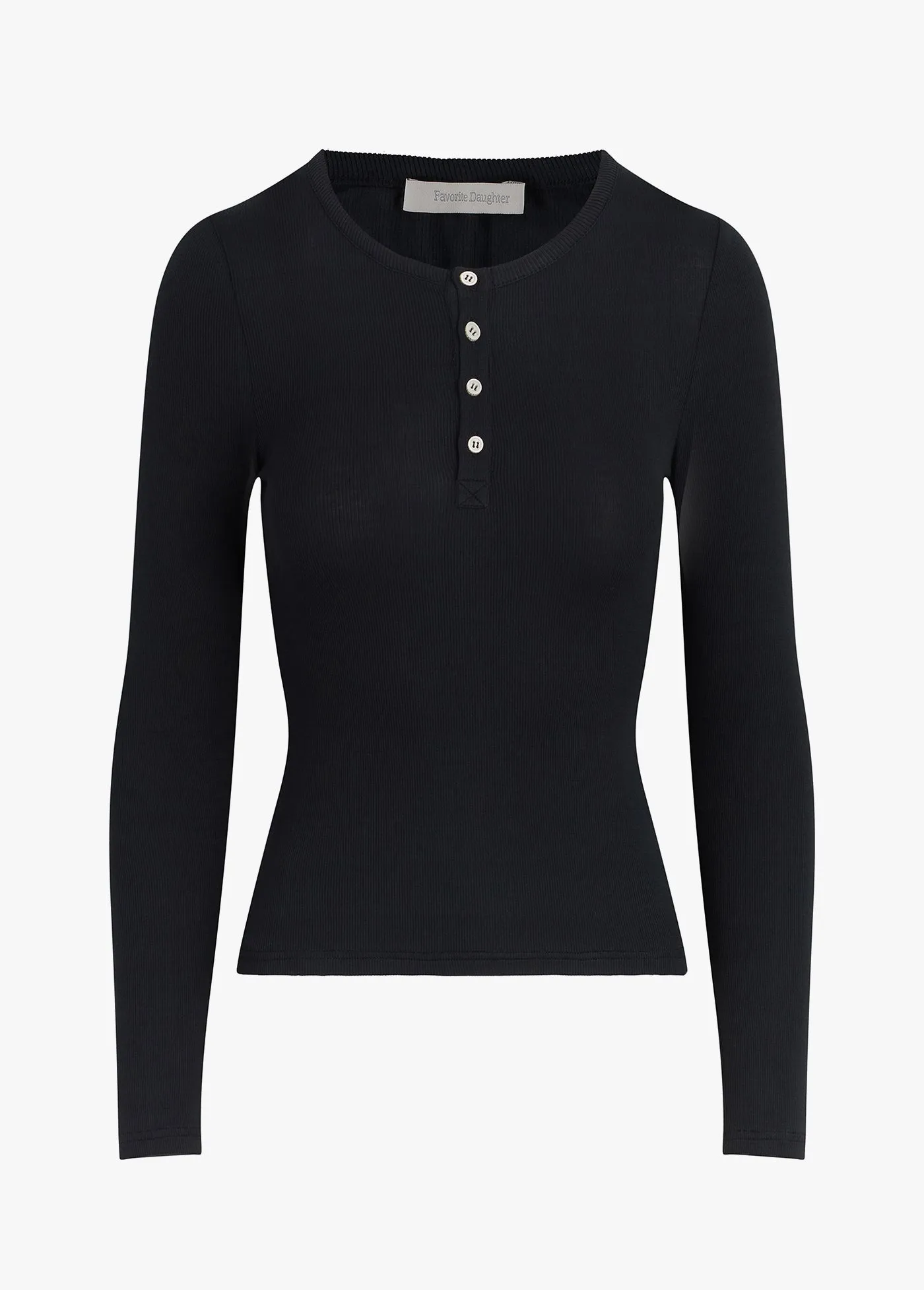 THE HENLEY RIBBED LONG SLEEVE