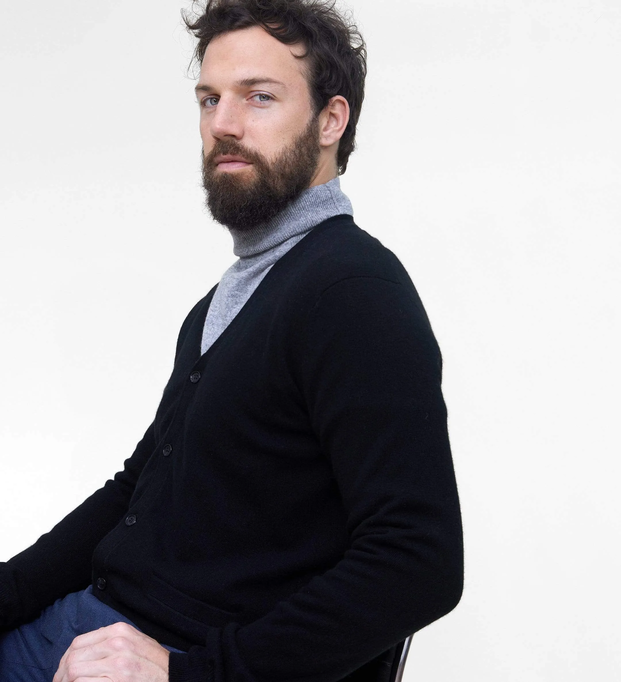 The V-Neck Button Down Cashmere Cardigan with Pockets