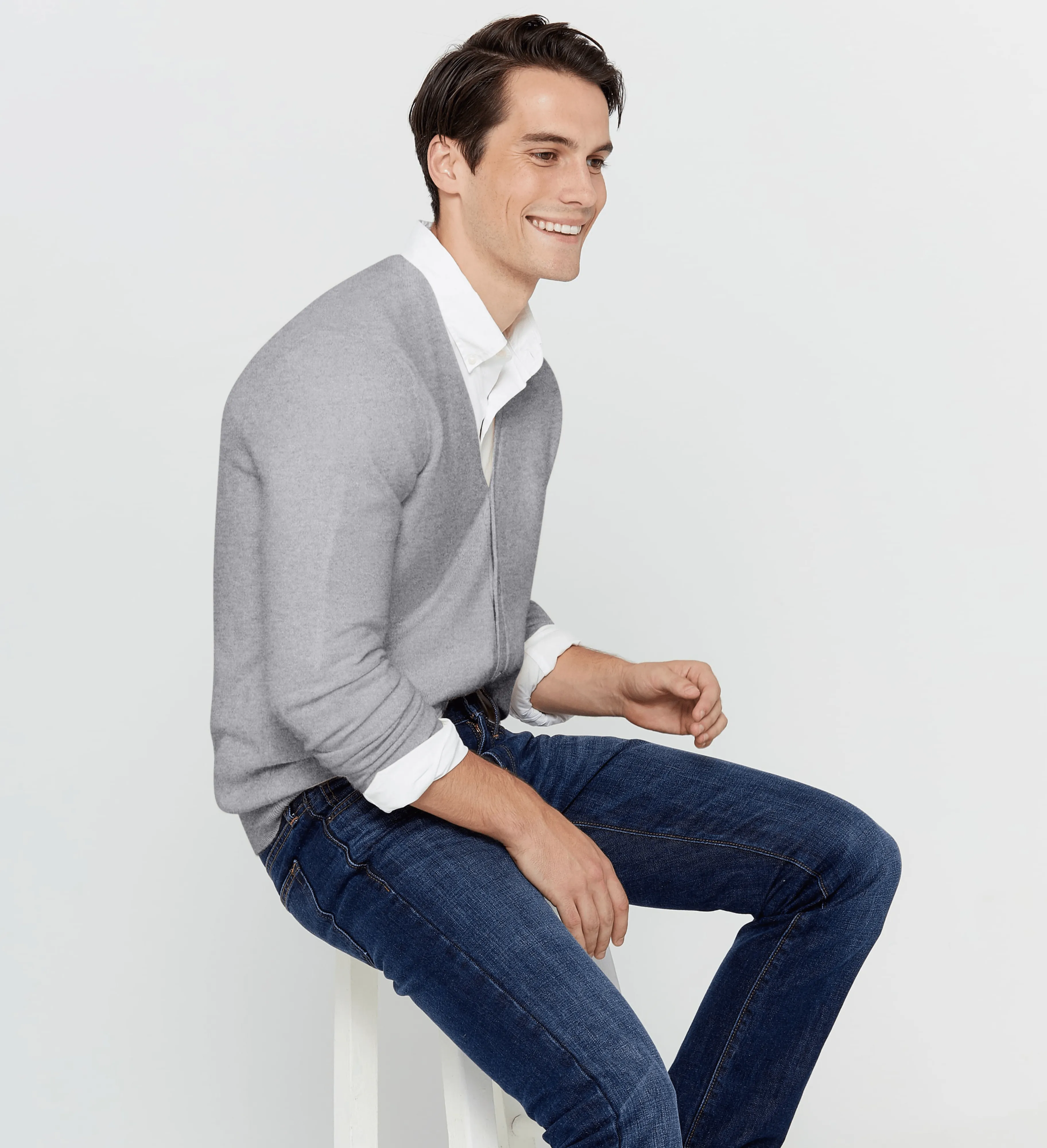 The V-Neck Button Down Cashmere Cardigan with Pockets
