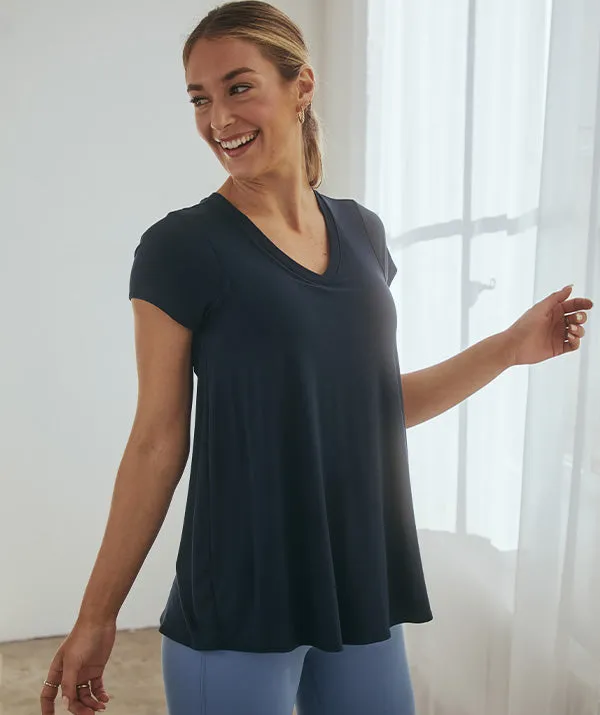 The Vera V-neck Short Sleeve Bra Tee
