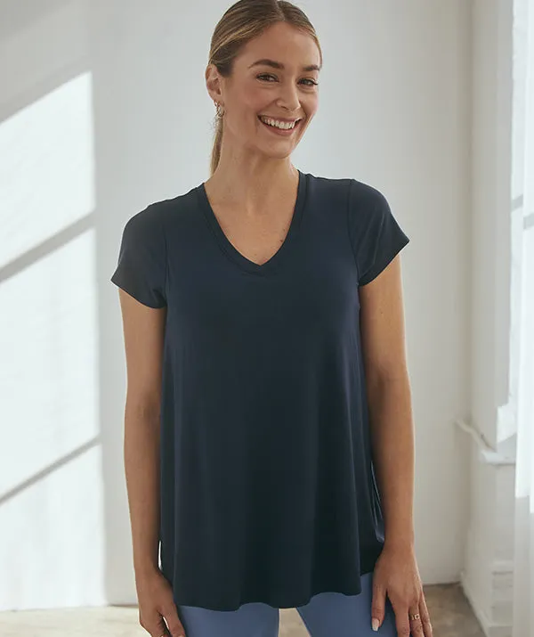 The Vera V-neck Short Sleeve Bra Tee