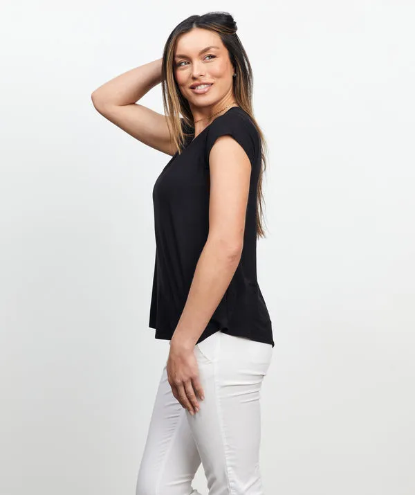 The Vera V-neck Short Sleeve Bra Tee