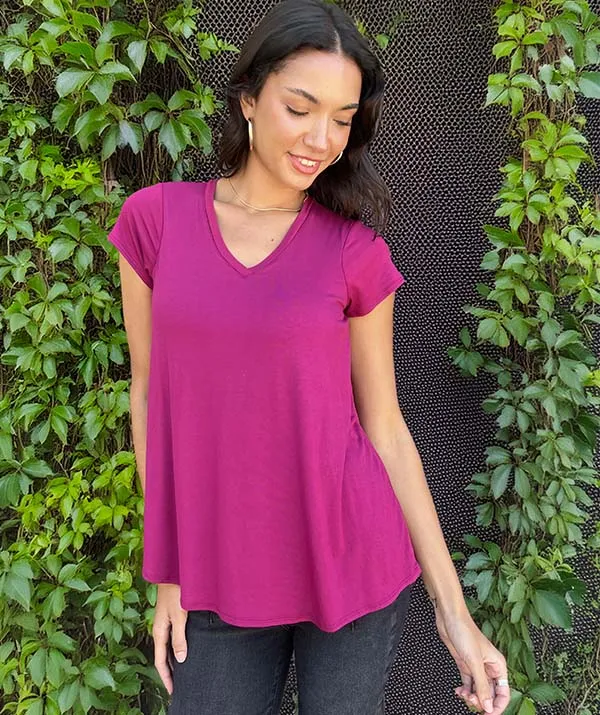 The Vera V-neck Short Sleeve Bra Tee