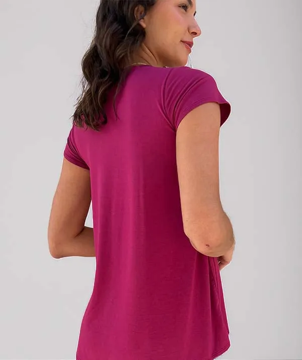 The Vera V-neck Short Sleeve Bra Tee