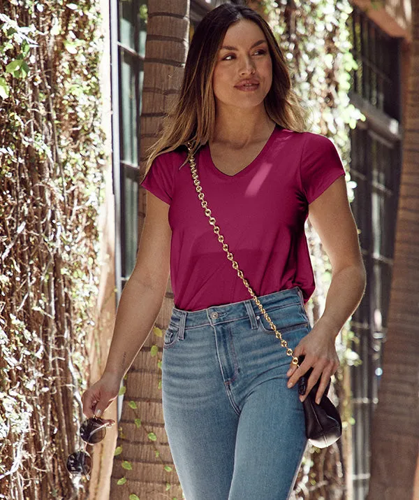 The Vera V-neck Short Sleeve Bra Tee