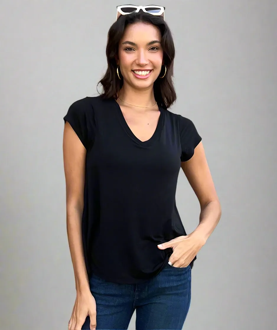 The Vera V-neck Short Sleeve Bra Tee