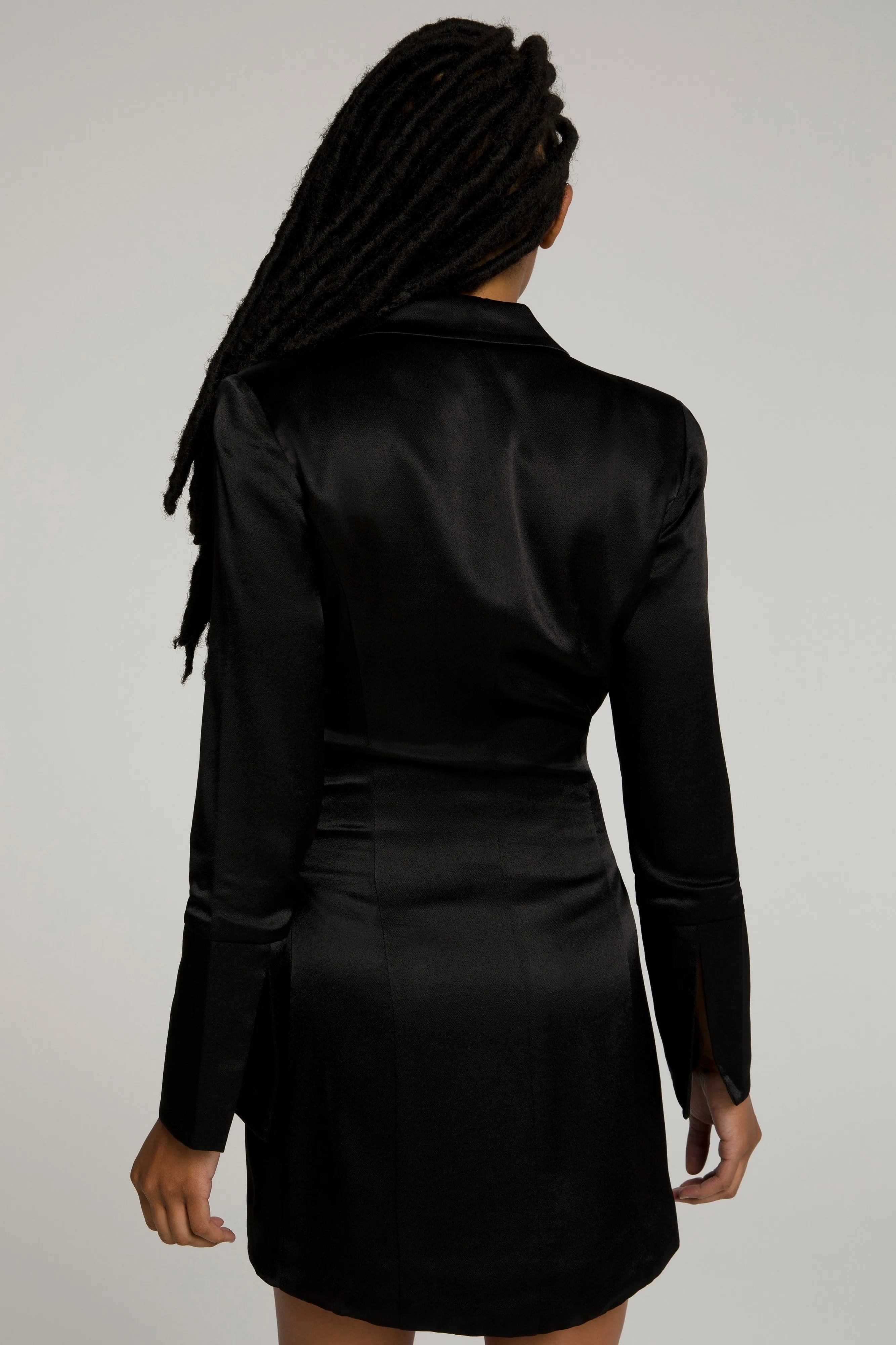 TIE WAIST BLAZER DRESS | BLACK001