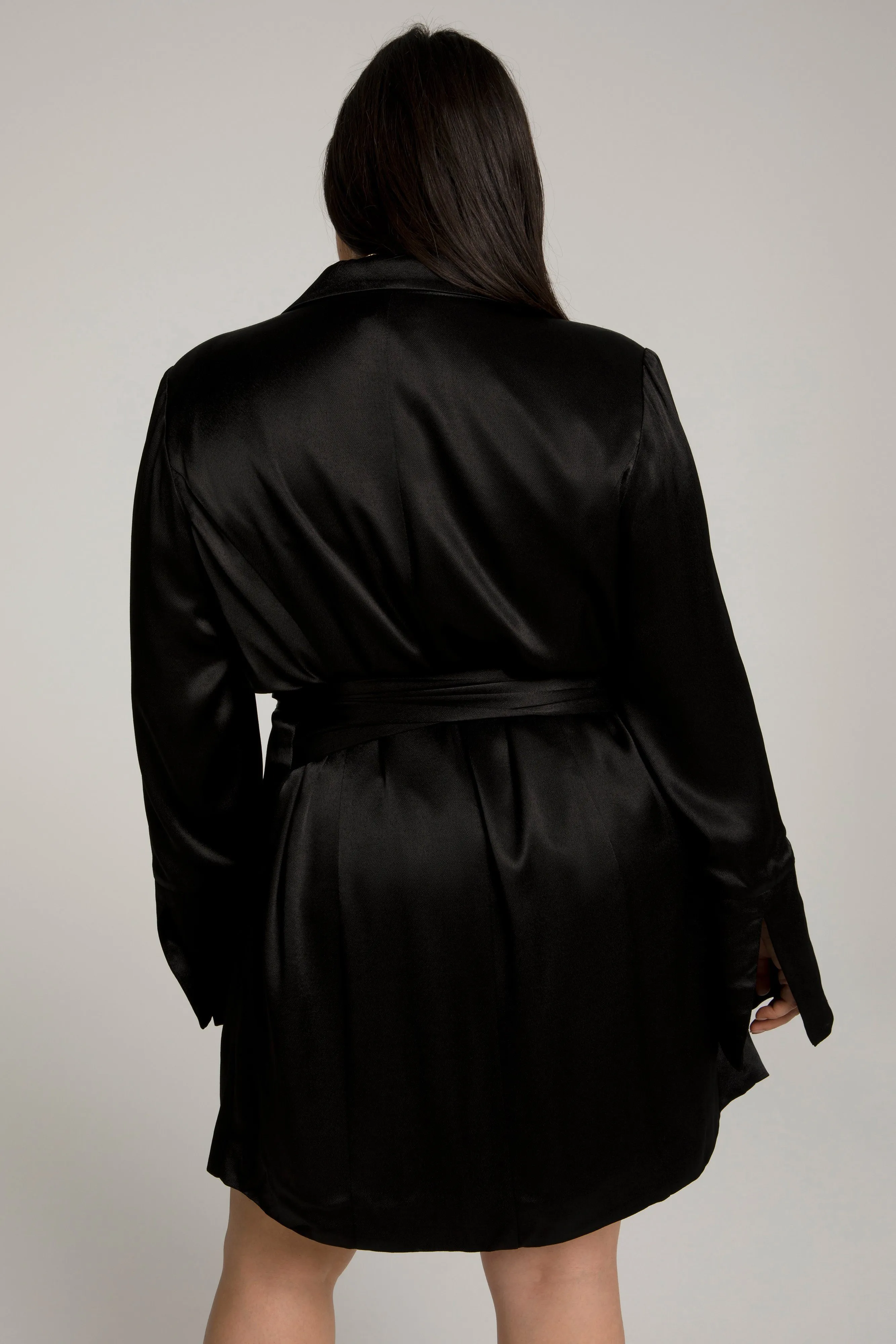 TIE WAIST BLAZER DRESS | BLACK001