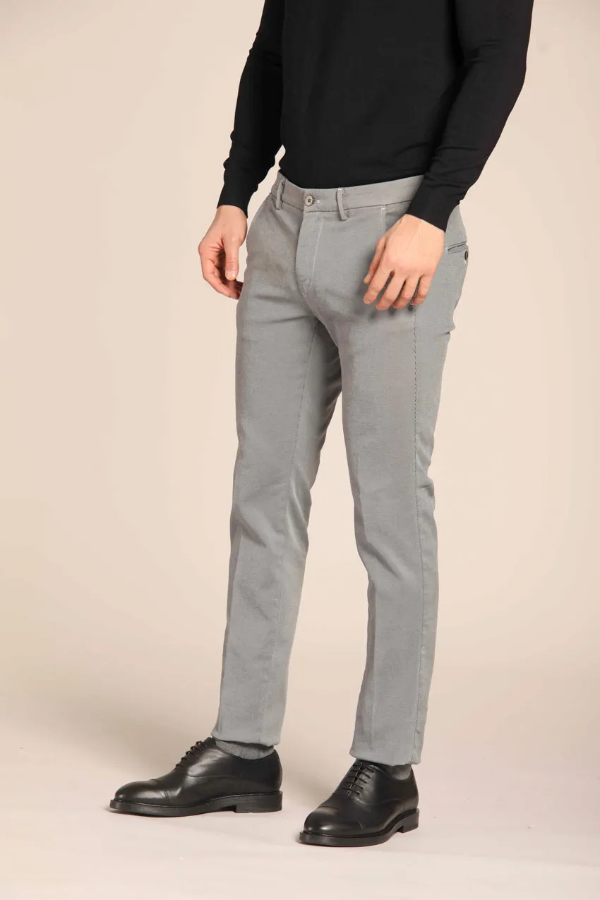 Torino pantalone chino uomo in cotone modal con micro fantasia slim fit