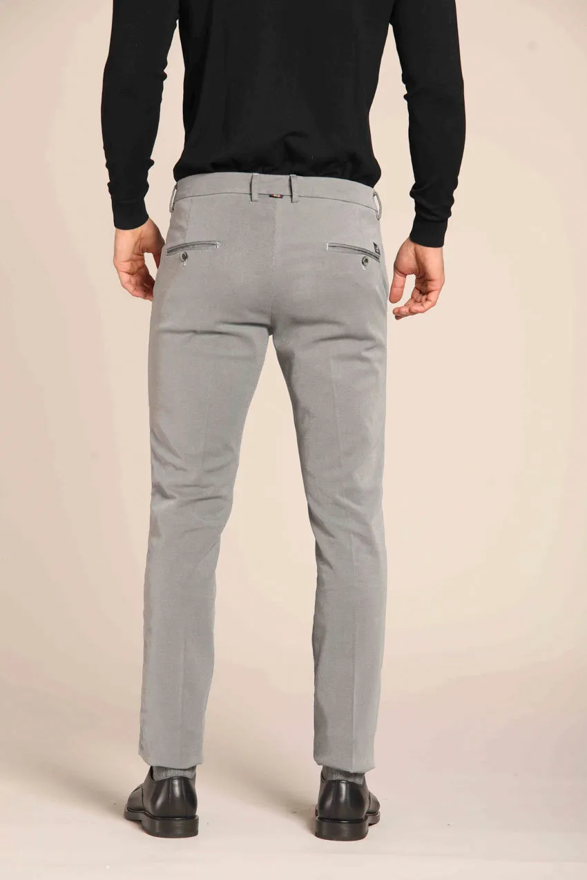 Torino pantalone chino uomo in cotone modal con micro fantasia slim fit