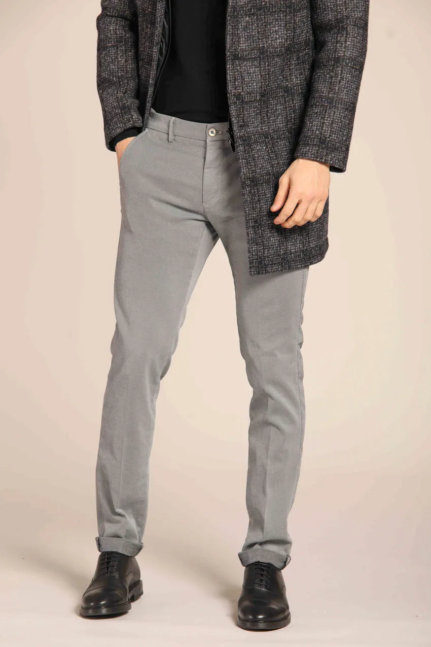 Torino pantalone chino uomo in cotone modal con micro fantasia slim fit