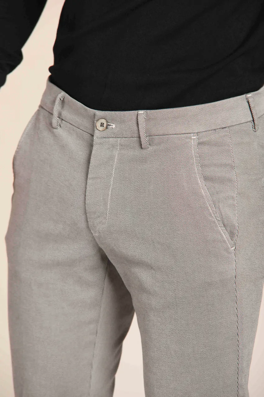 Torino pantalone chino uomo in cotone modal con micro fantasia slim fit