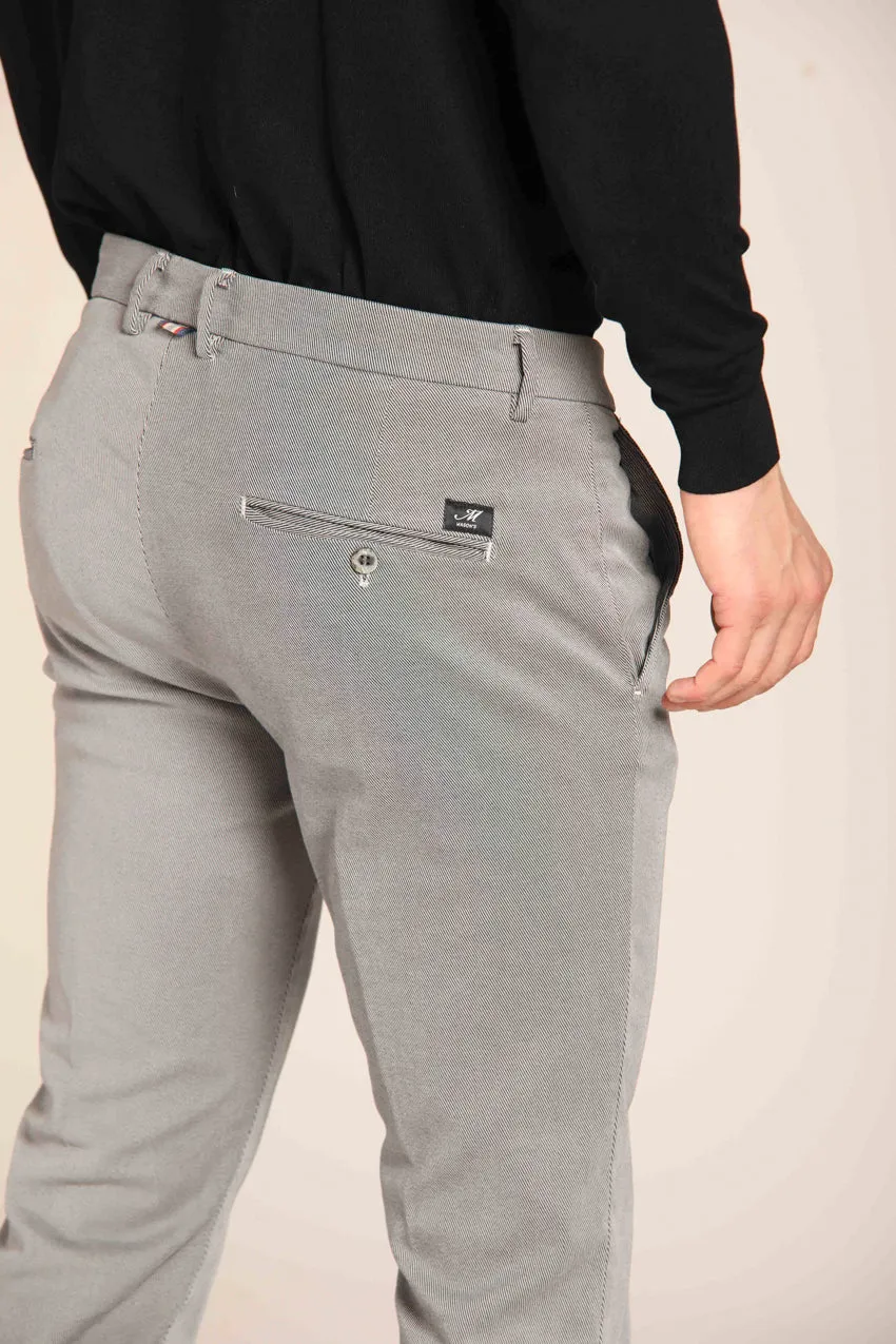 Torino pantalone chino uomo in cotone modal con micro fantasia slim fit