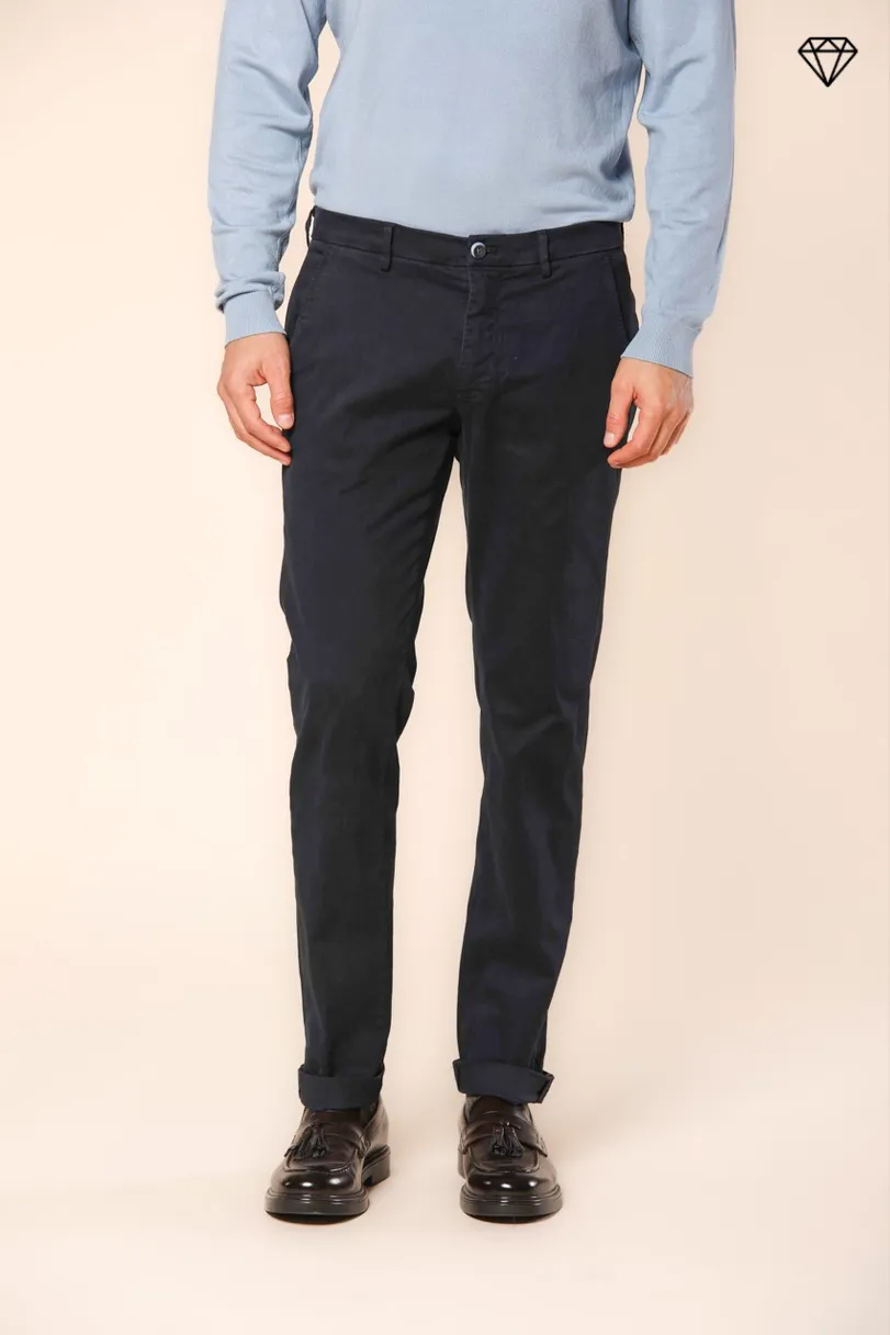 Torino pantalone chino uomo in gabardina slim fit ①