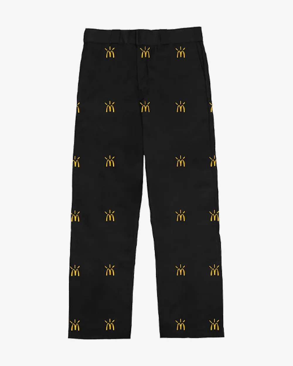 TRAVIS SCOTT X MCDONALD'S ARCHES ALL OVER WORK PANTS BLACK (NEW)