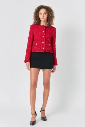 Tweed Buttoned Blazer