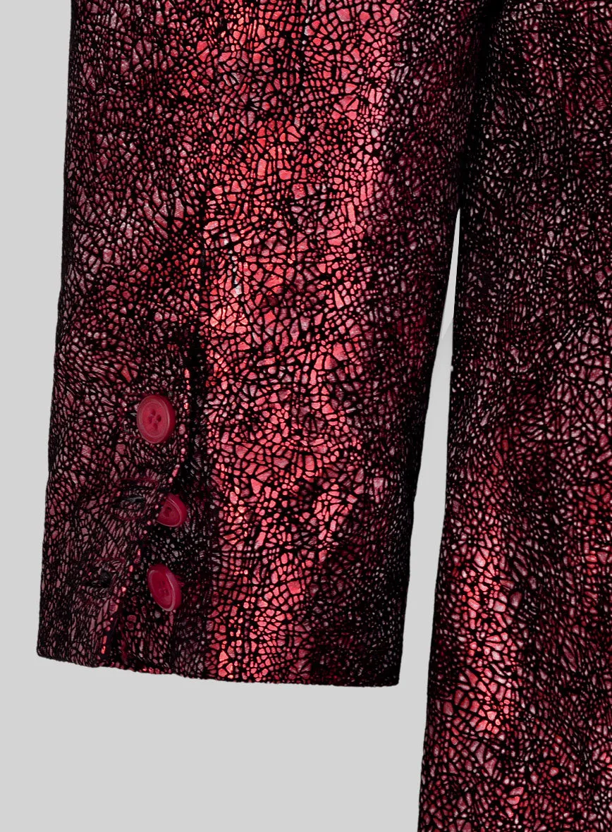 Twilight Red Medieval Tuxedo Leather Blazer