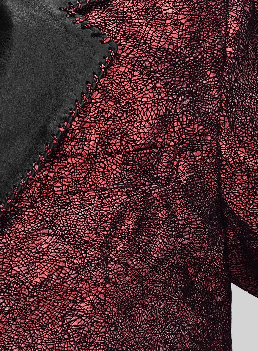 Twilight Red Medieval Tuxedo Leather Blazer