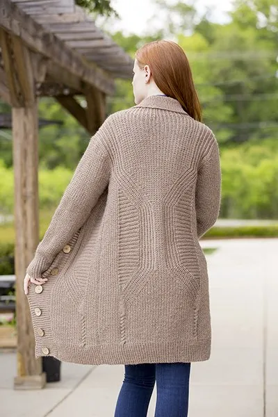 Universal Yarn Deluxe Cable Collection Patterns - Hickory Grove Cardigan - PDF Download