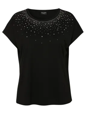 Via Appia Due Black Sparkle Top