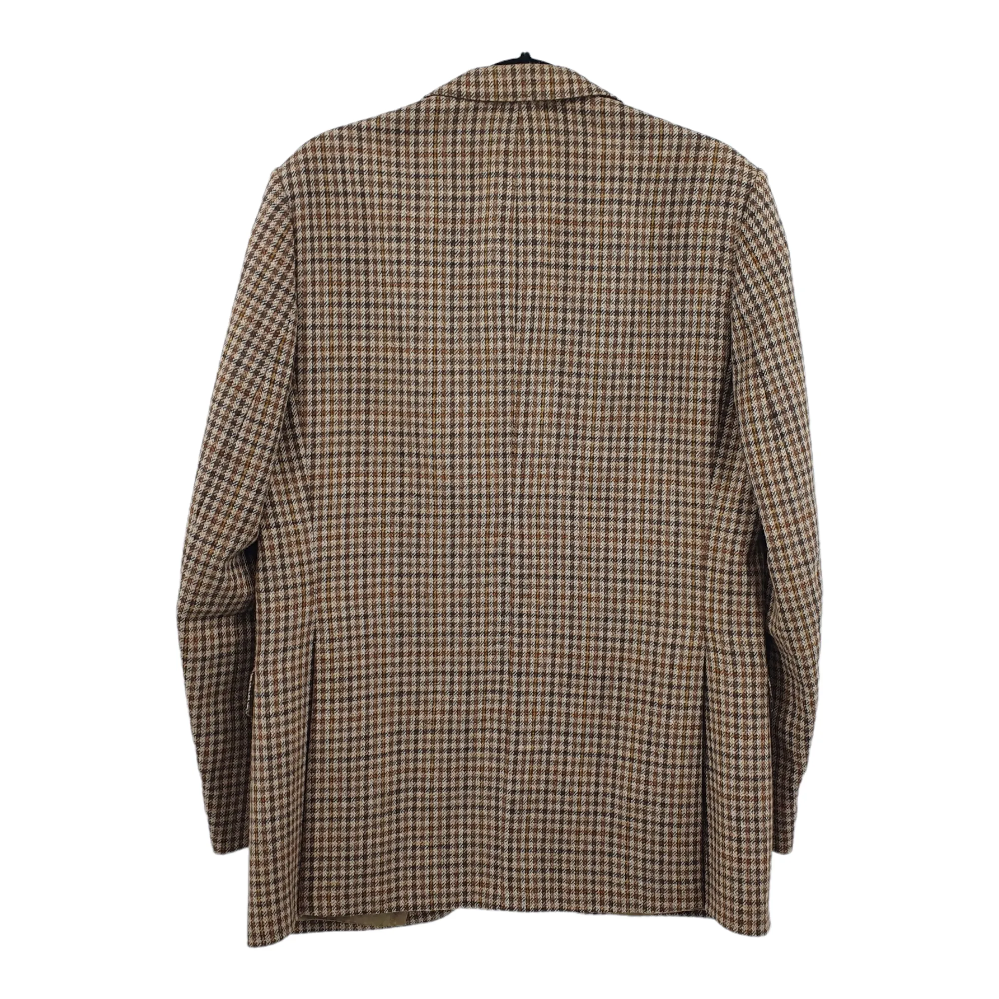 Vintage Aitken and Niven Checked Tan Plaid Wool Oversized Blazer 46"