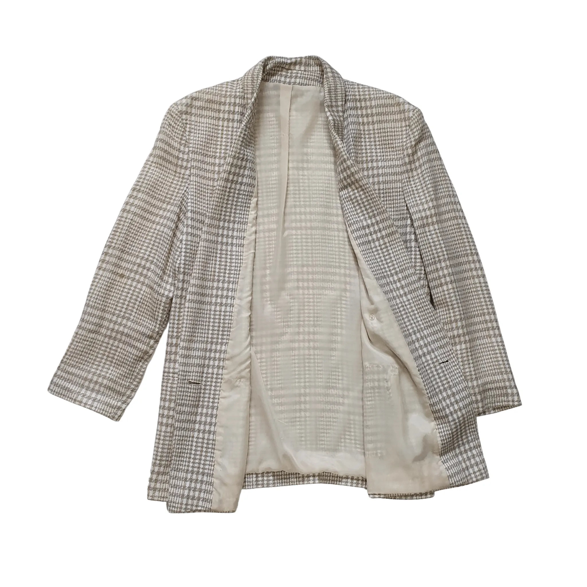 Vintage 'C&A' Light Check/Plaid Summer Blazer 38"