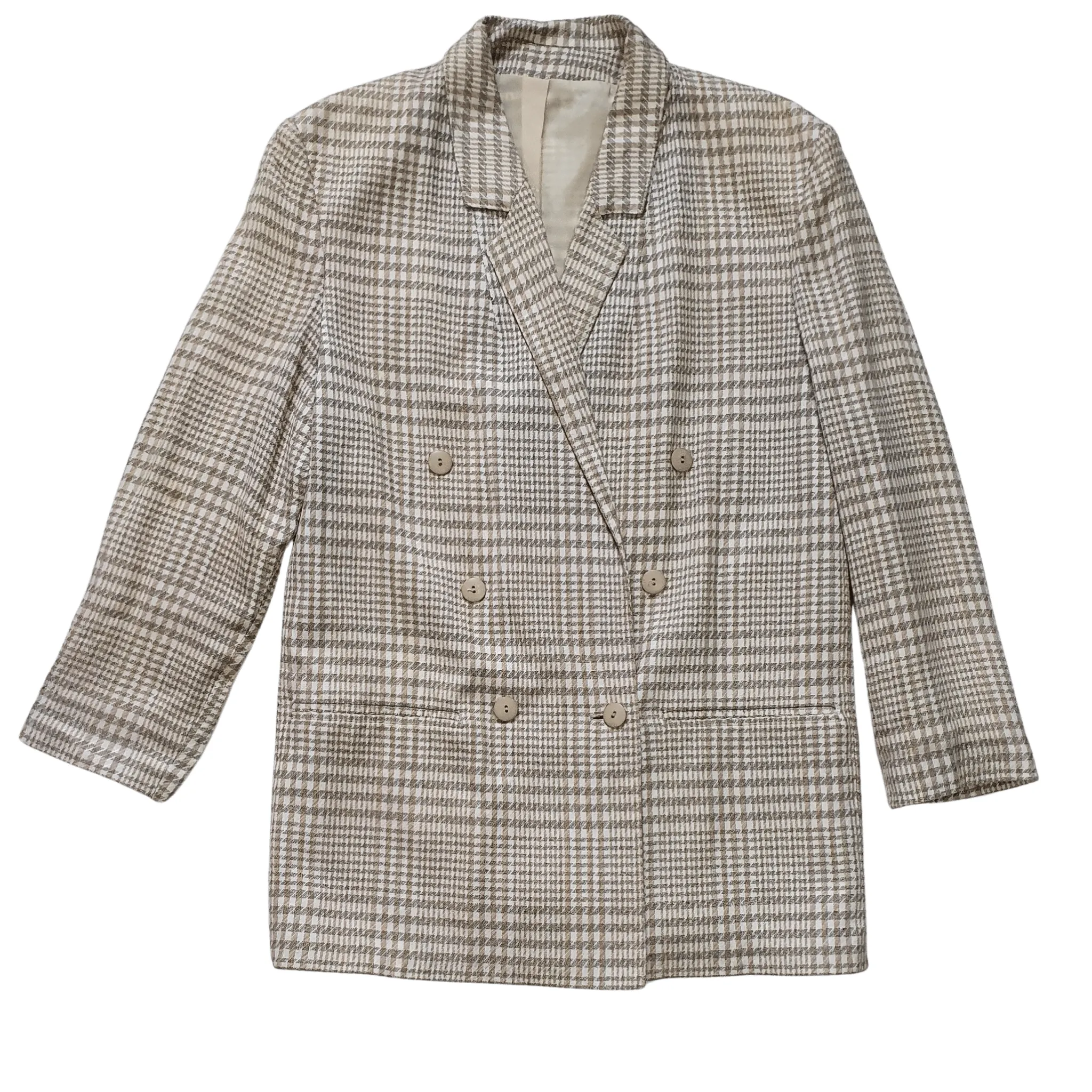 Vintage 'C&A' Light Check/Plaid Summer Blazer 38"