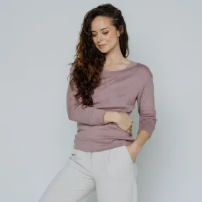 Wanda Scoop Neck Sweater (Dusty Pink)