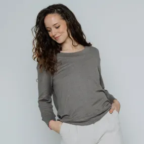 Wanda Scoop Neck Sweater (Mink Grey)
