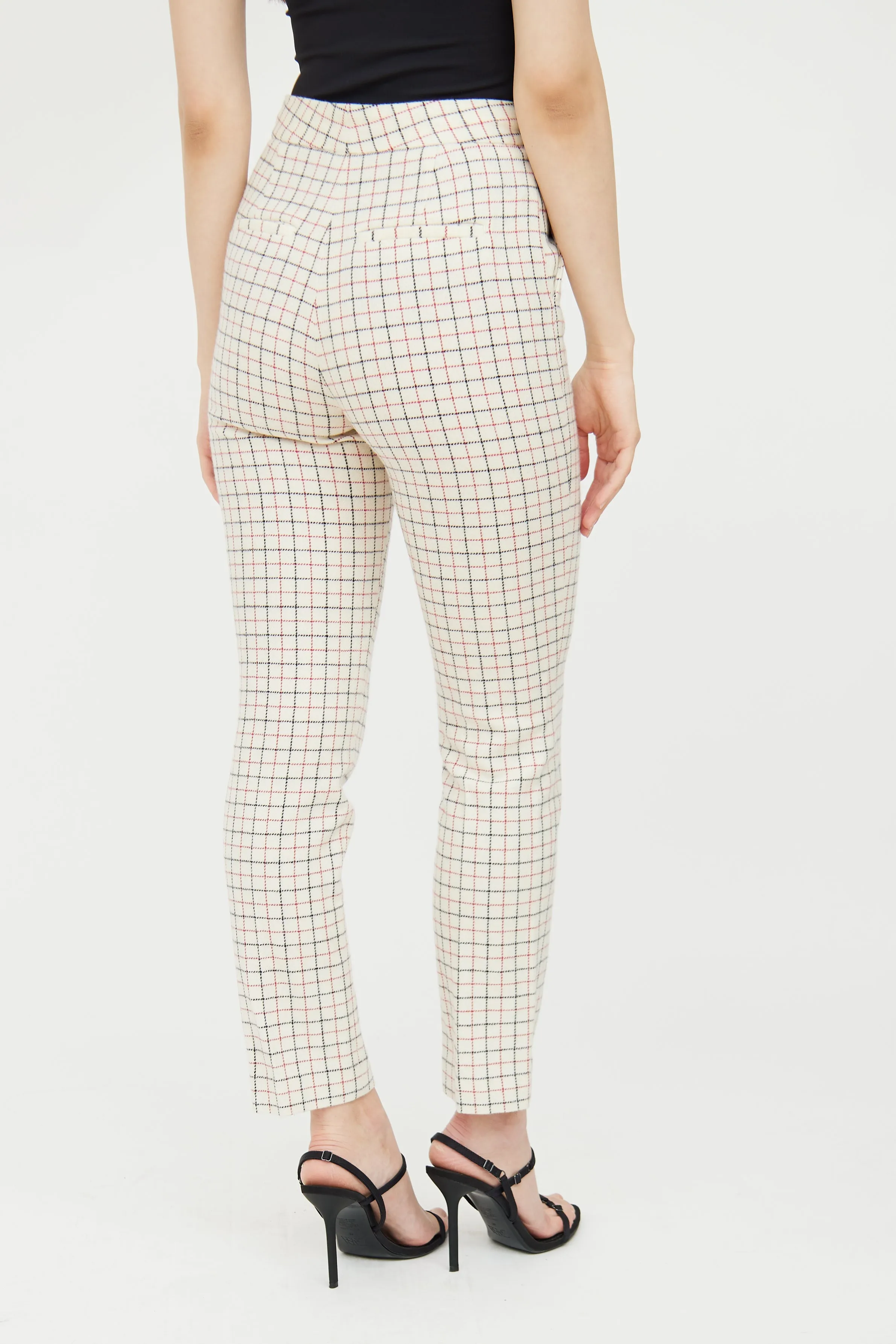 White & Multi Check Wool Blend Suit