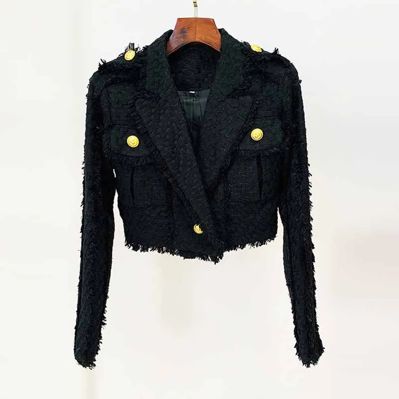 Women Black Tweed V-Neck Blazer   Mid- Waist Skirt Suit / Birthday Party Set