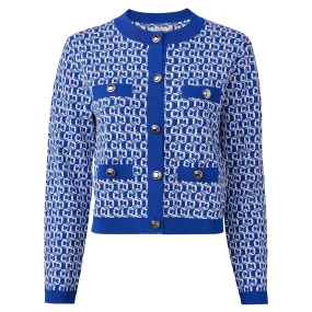 Womens Amelia Knit Cardigan Marazine Blue/Snow White - 2024