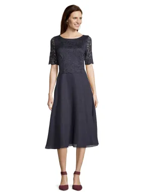 Women's MIDI Lace Dress,Navy