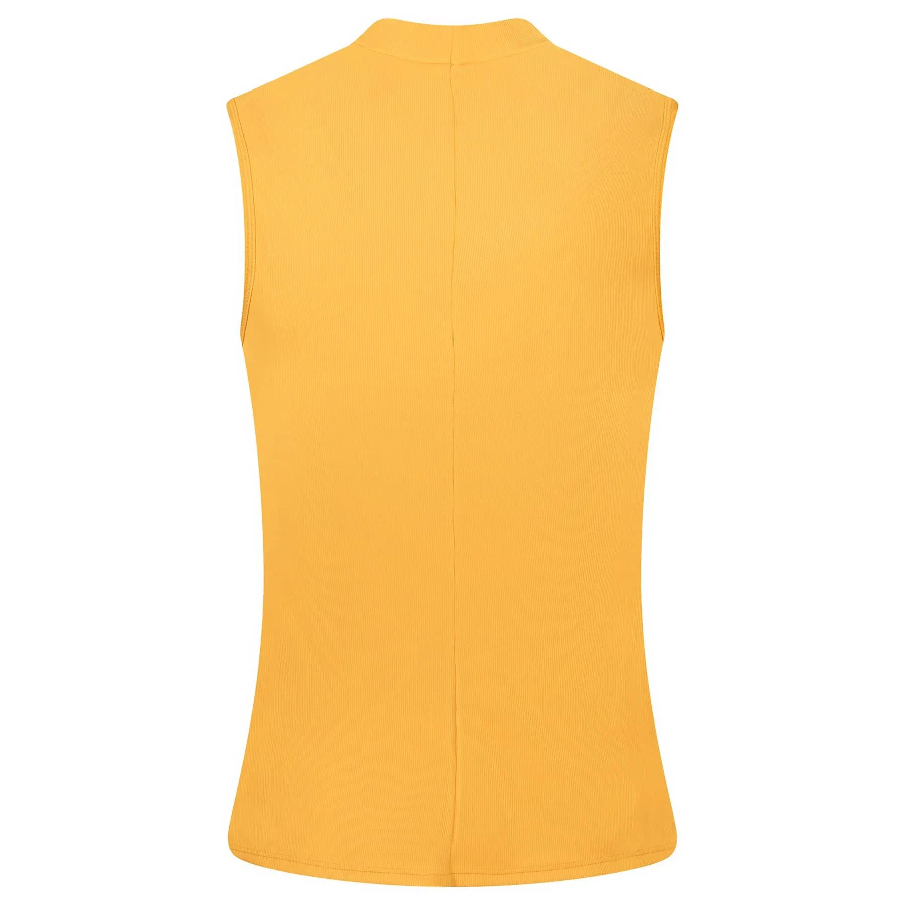 Womens Mock Neck Rib Top Amber Yellow - SS23