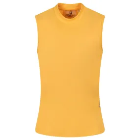 Womens Mock Neck Rib Top Amber Yellow - SS23