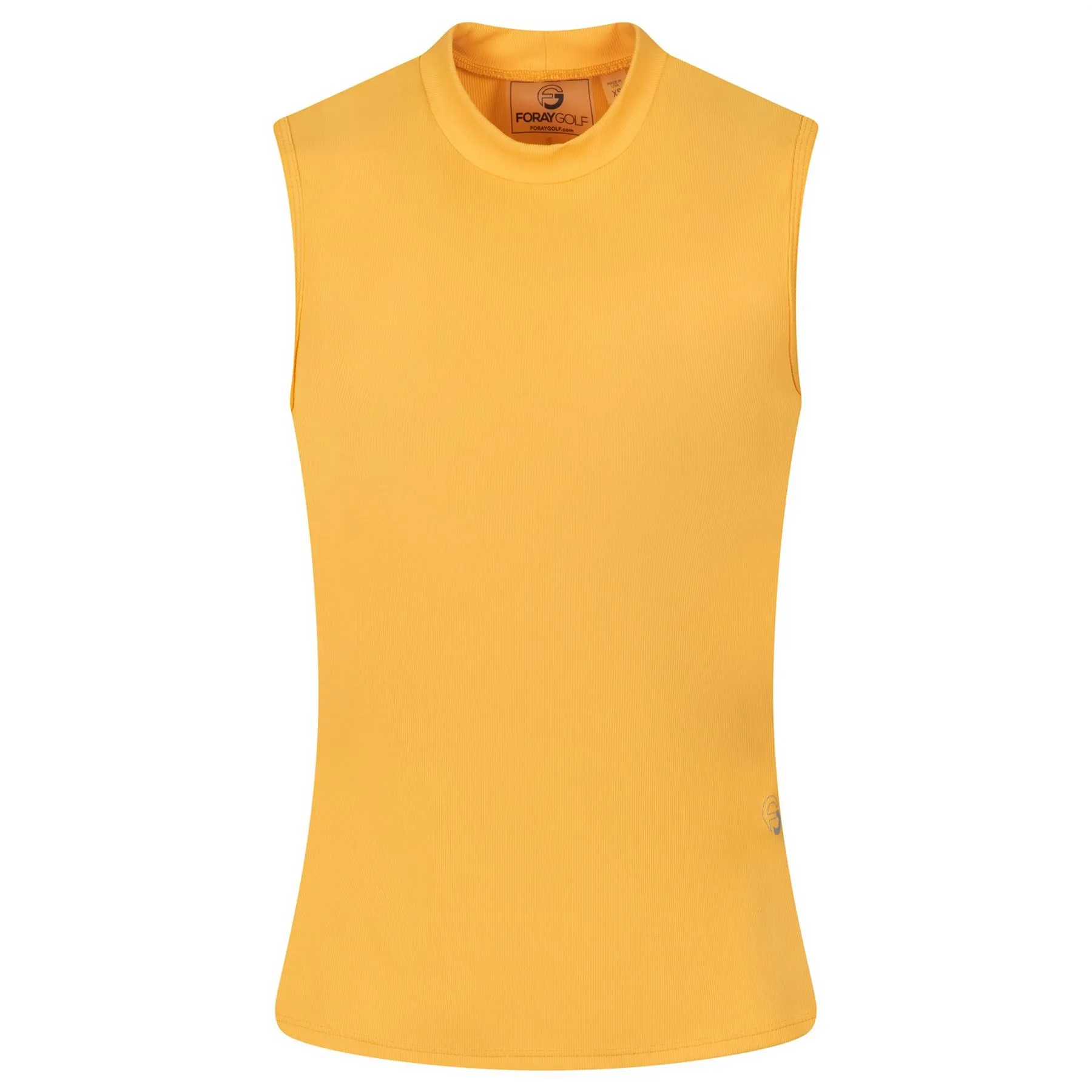Womens Mock Neck Rib Top Amber Yellow - SS23