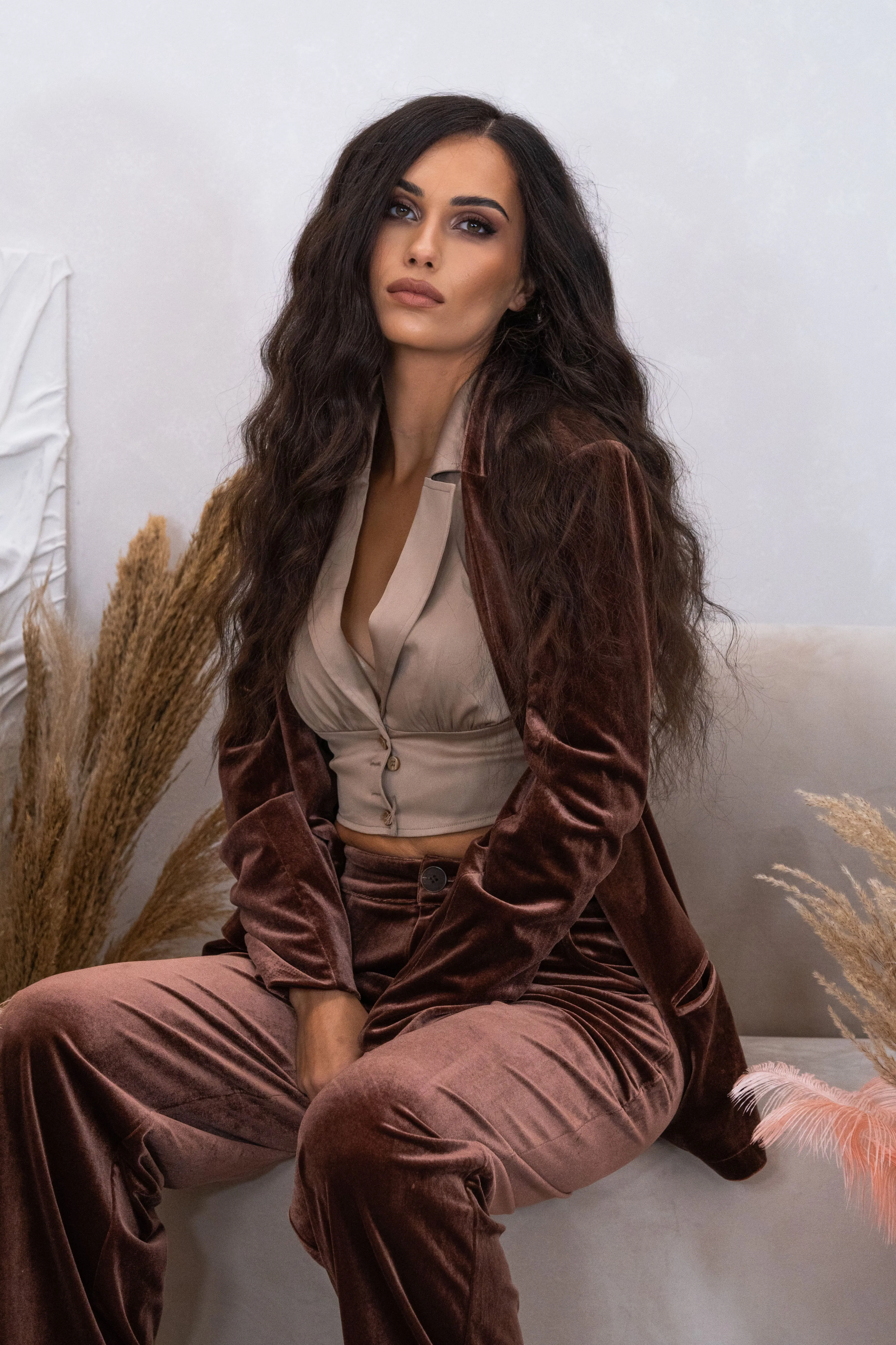 WOMENS VELVET BLAZER