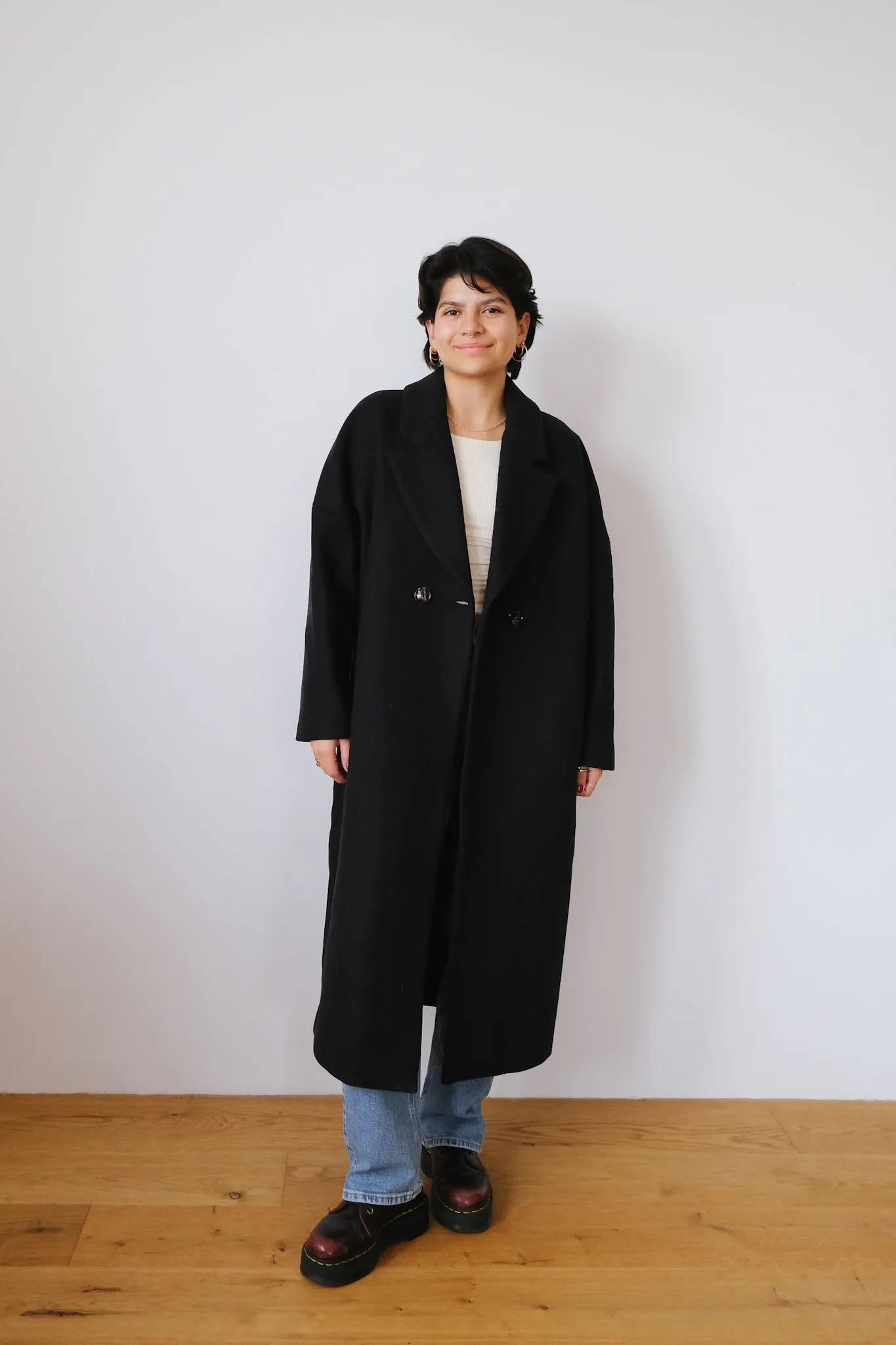 wool coat - cedar - black