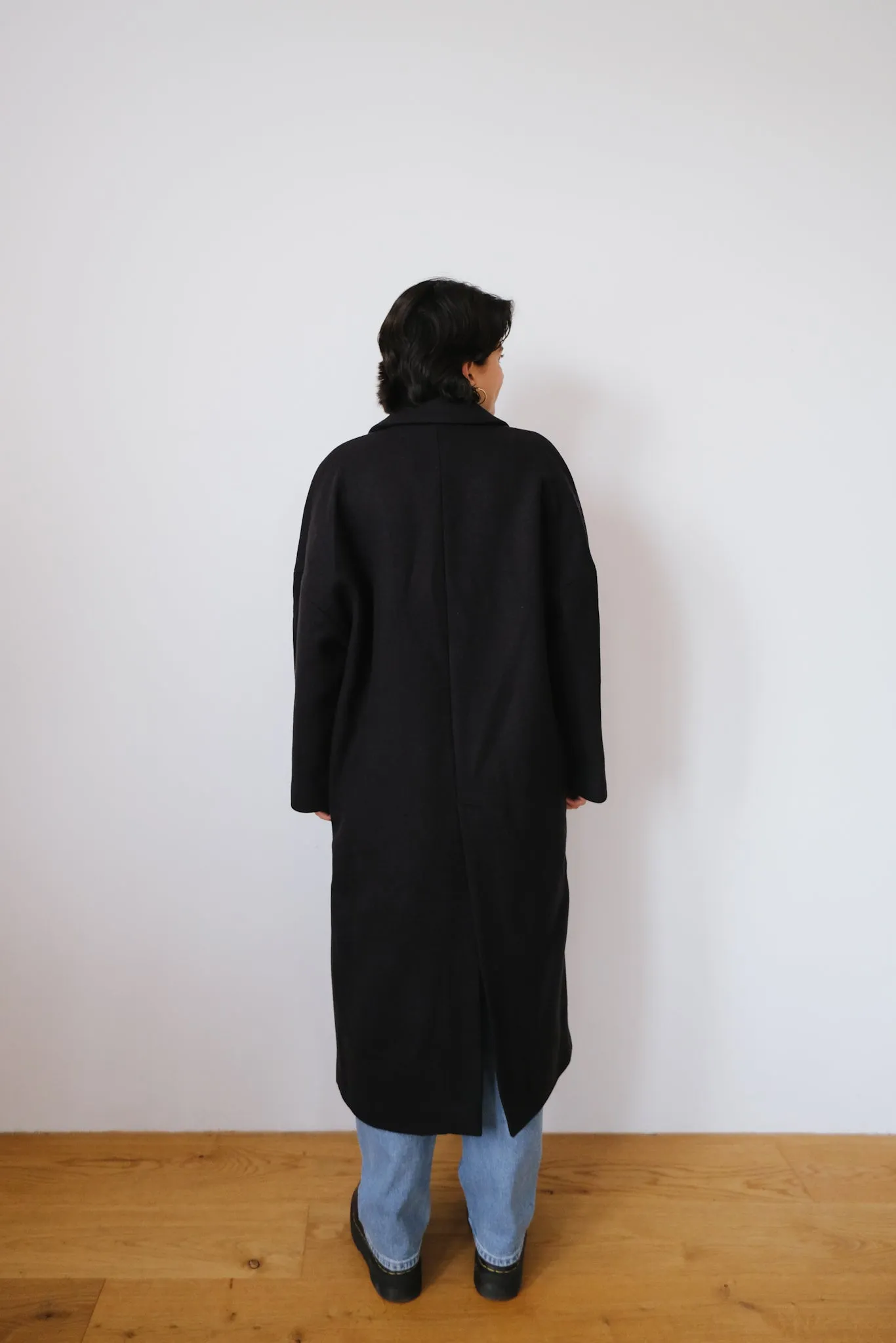 wool coat - cedar - black